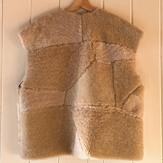 Patchwork Shearling Vest