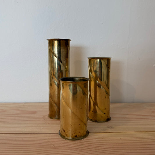 Vintage Brass Candle Holder Set