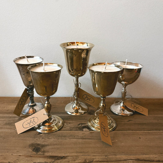 Silver Plated Goblet Candles