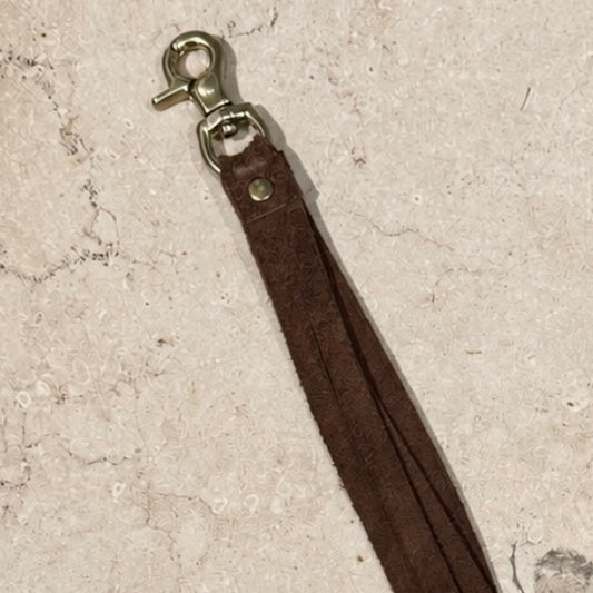 Anonymous Coyote Leather Keychain