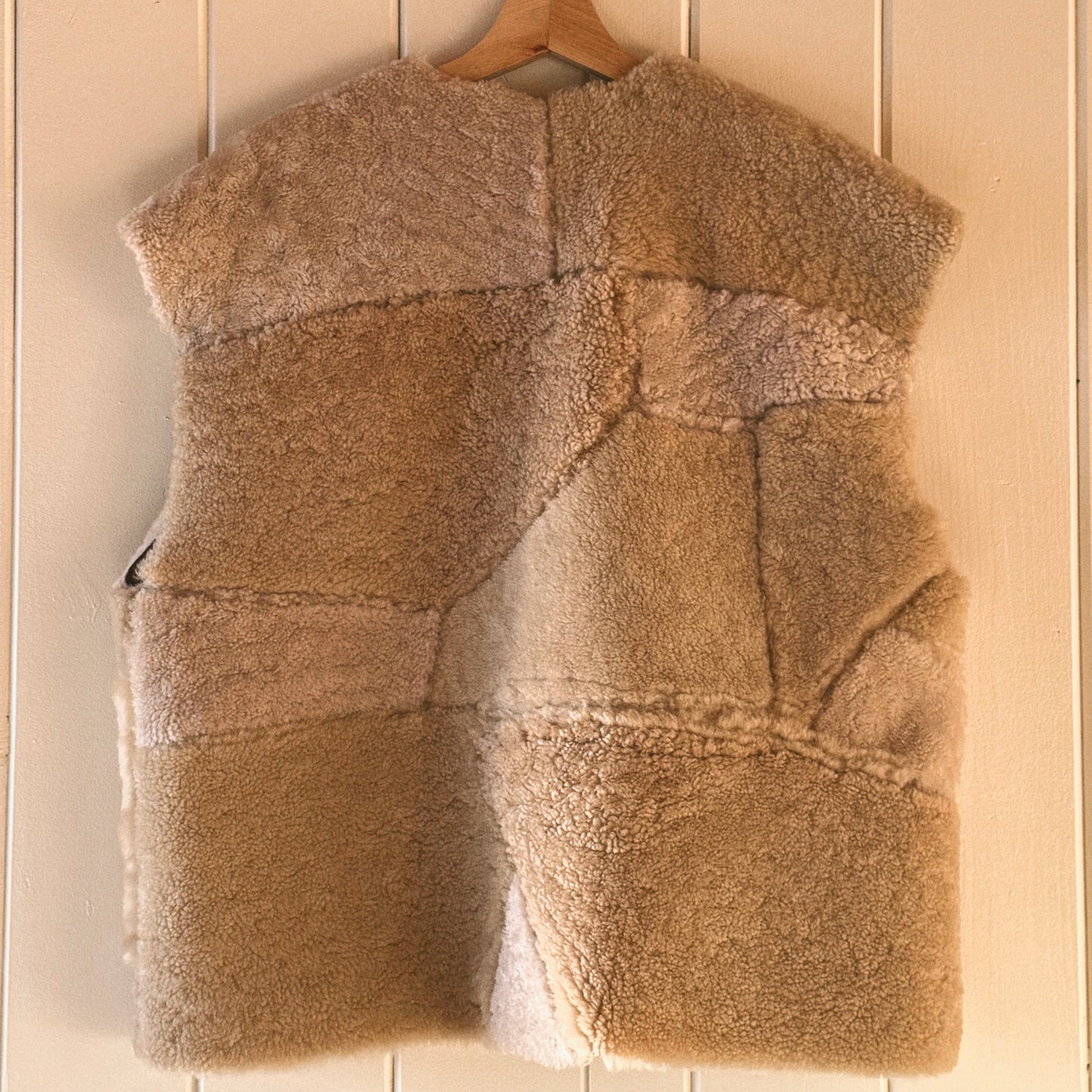 Patchwork Shearling Vest