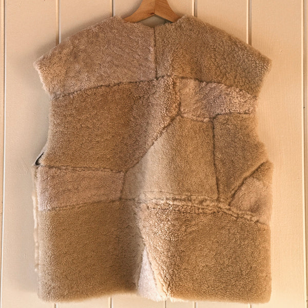 Patchwork Shearling Vest