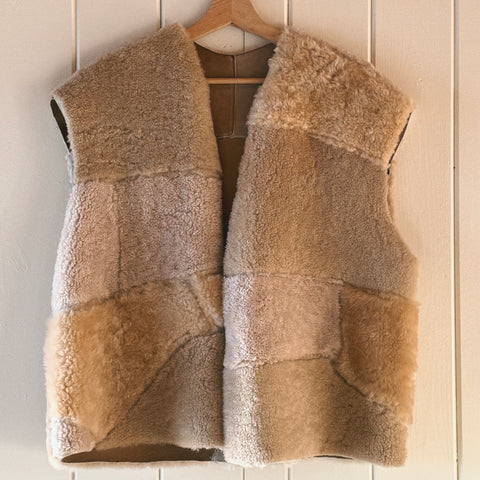 Patchwork Shearling Vest