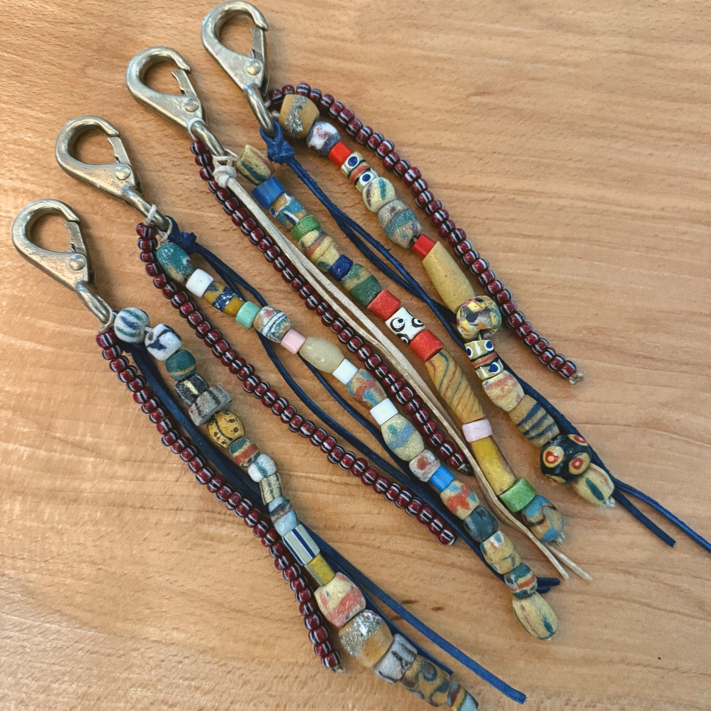 Beaded Leather Keychains