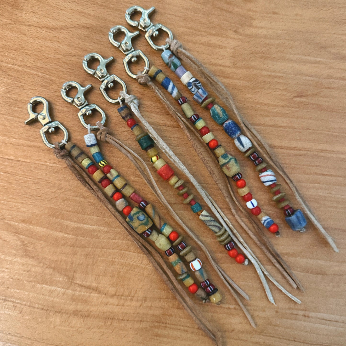 Beaded Leather Keychains