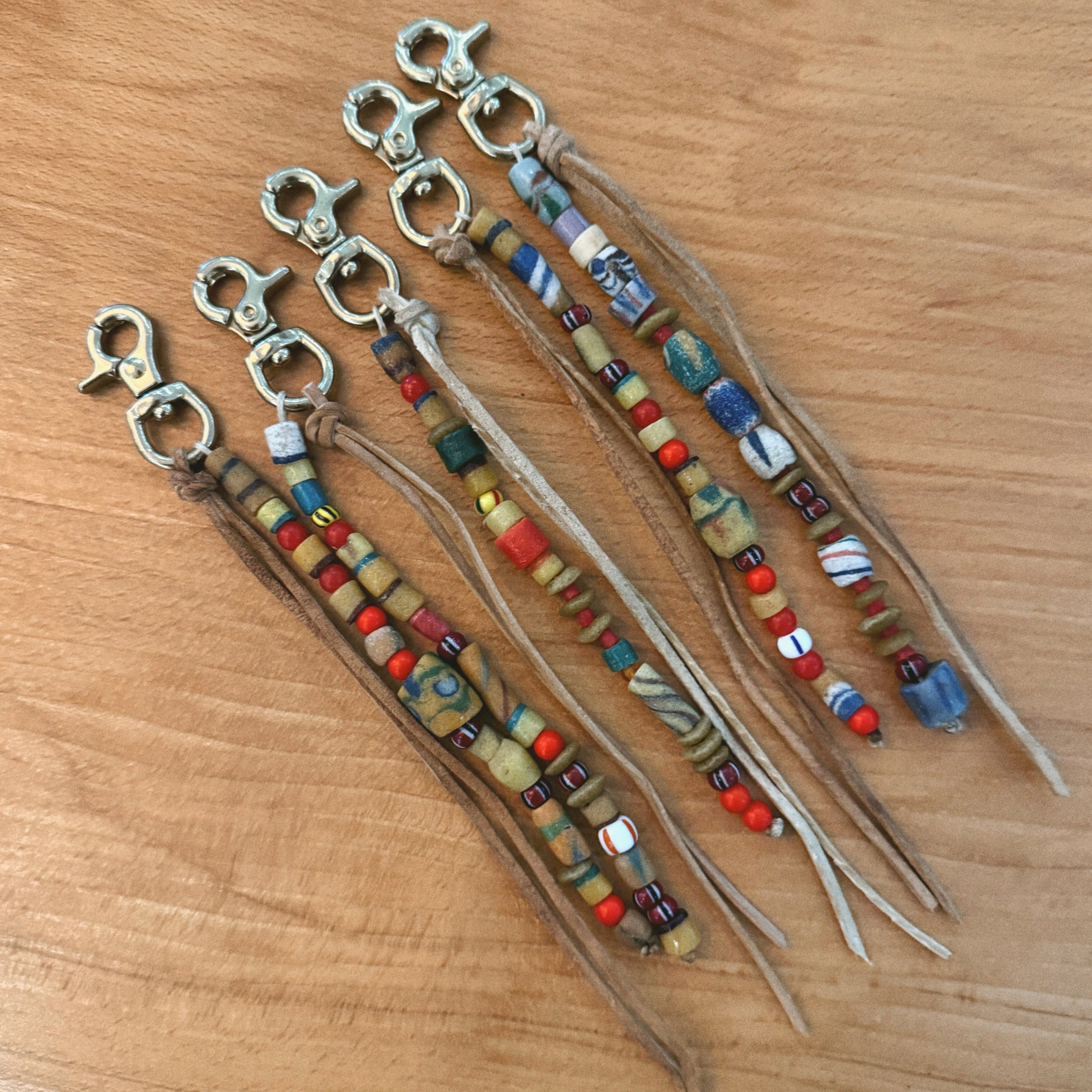 Beaded Leather Keychains