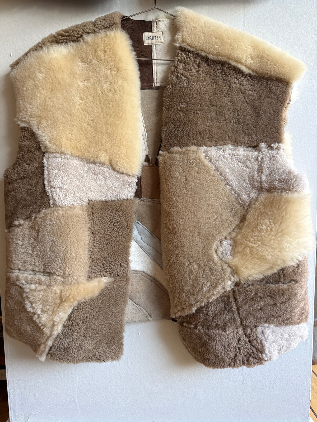 Patchwork Shearling Vest