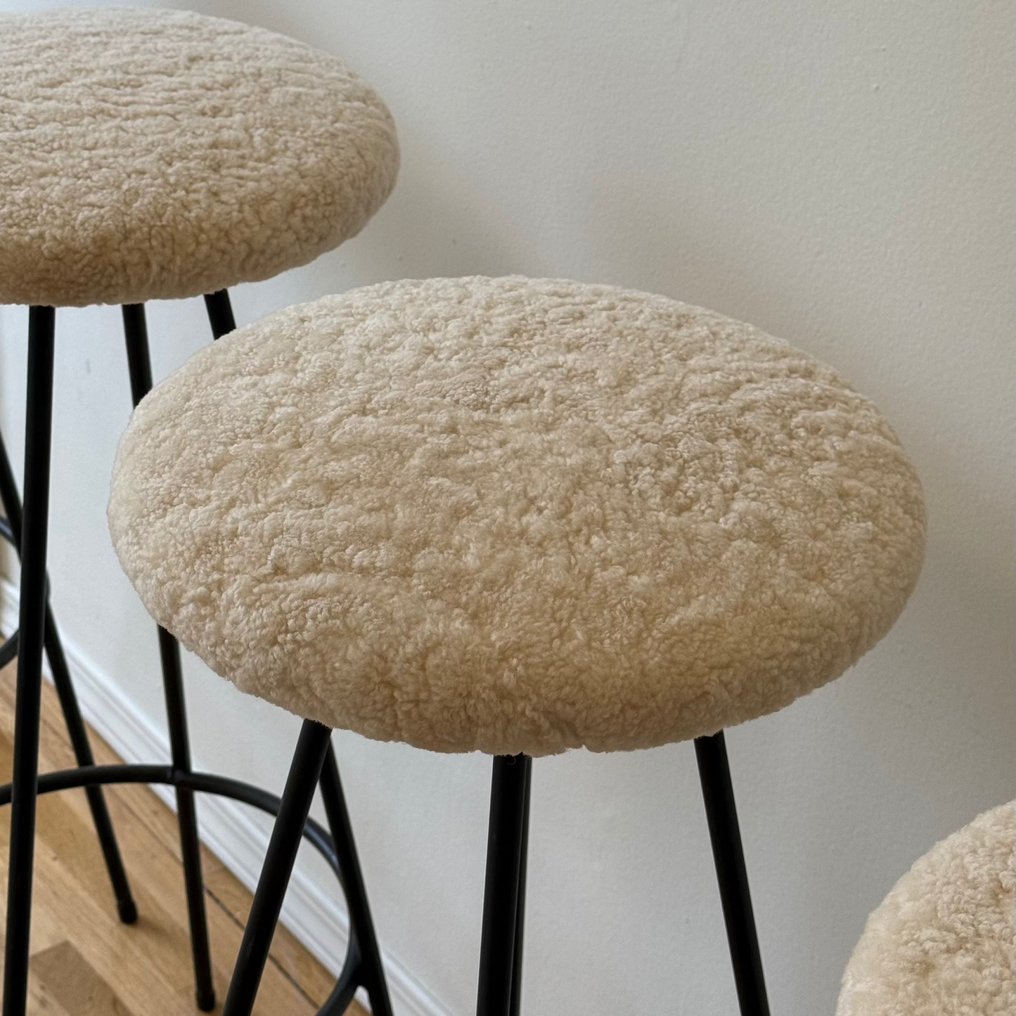 MCM Shearling Barstools