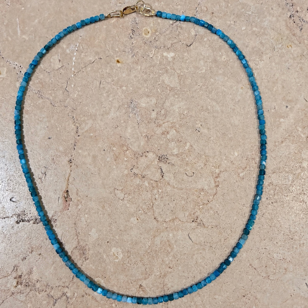 Blue Apatite Faceted Necklace