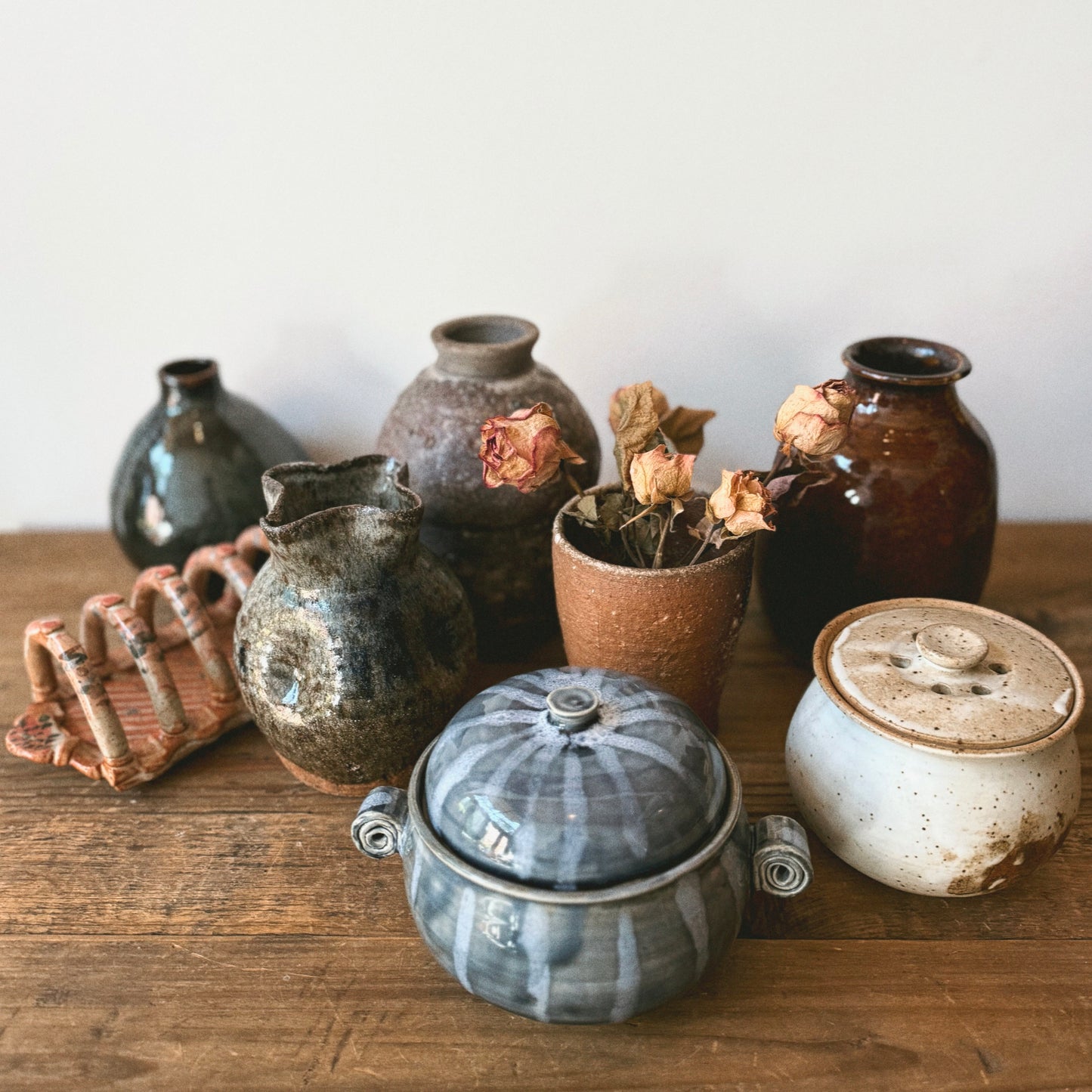 Signed Ceramic Bean Pot