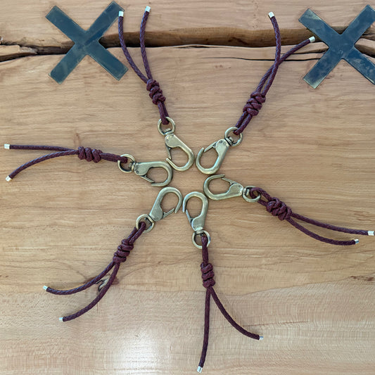 Braided Leather Brass Keychain