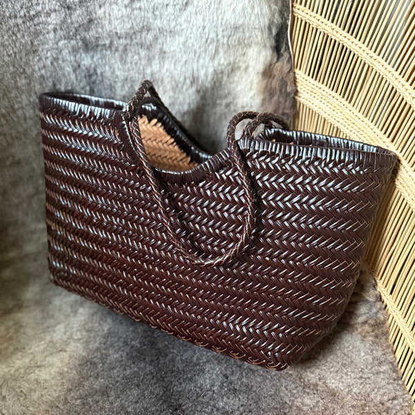 Leather Woven Shoulder Bag