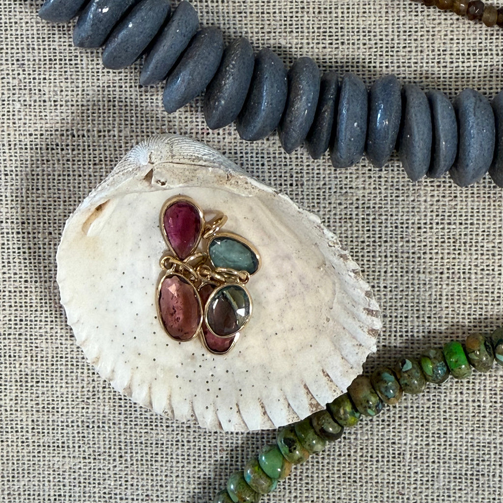 10k Gold Tourmaline Pendants