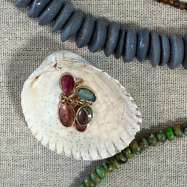 10k Gold Tourmaline Pendants