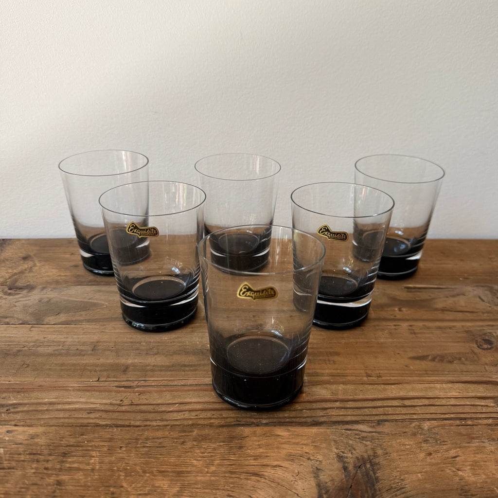 Vintage Smoked Glass Tumblers