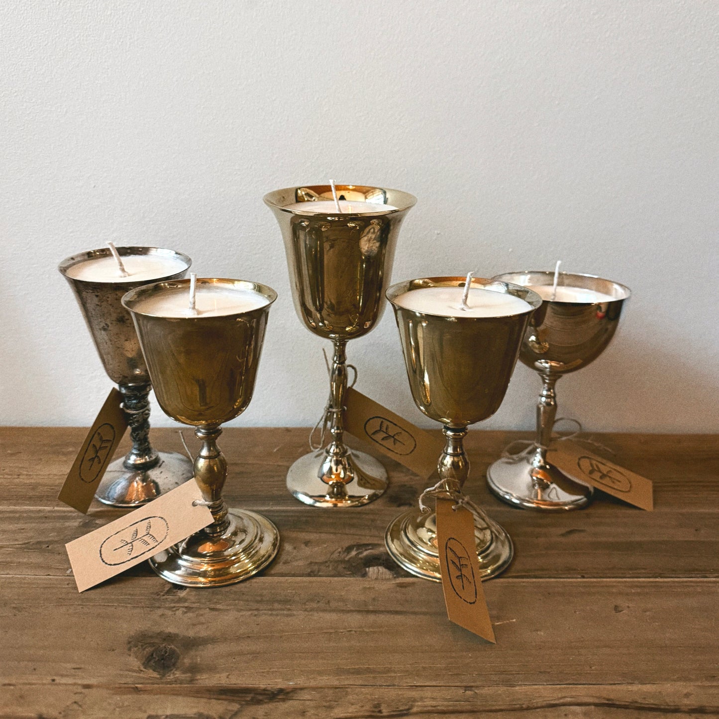 Silver Plated Goblet Candles