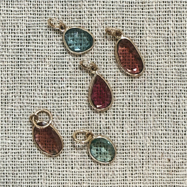 10k Gold Tourmaline Pendants