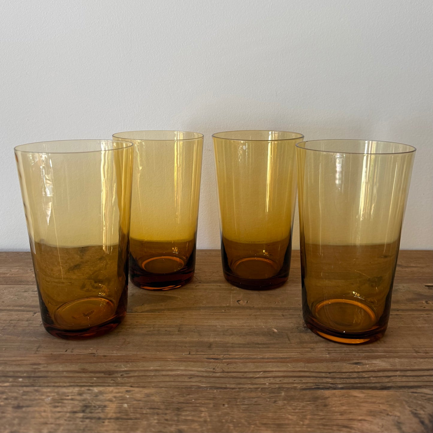 Set of Amber Highball Glasses