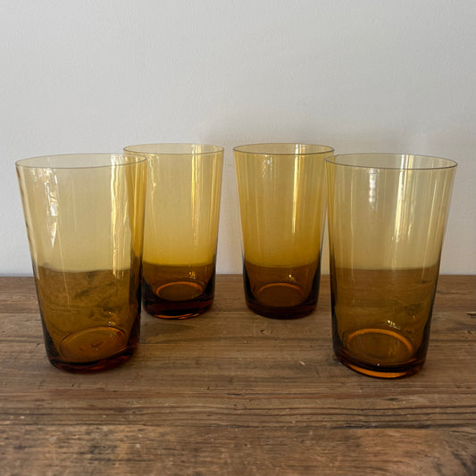 Set of Amber Highball Glasses