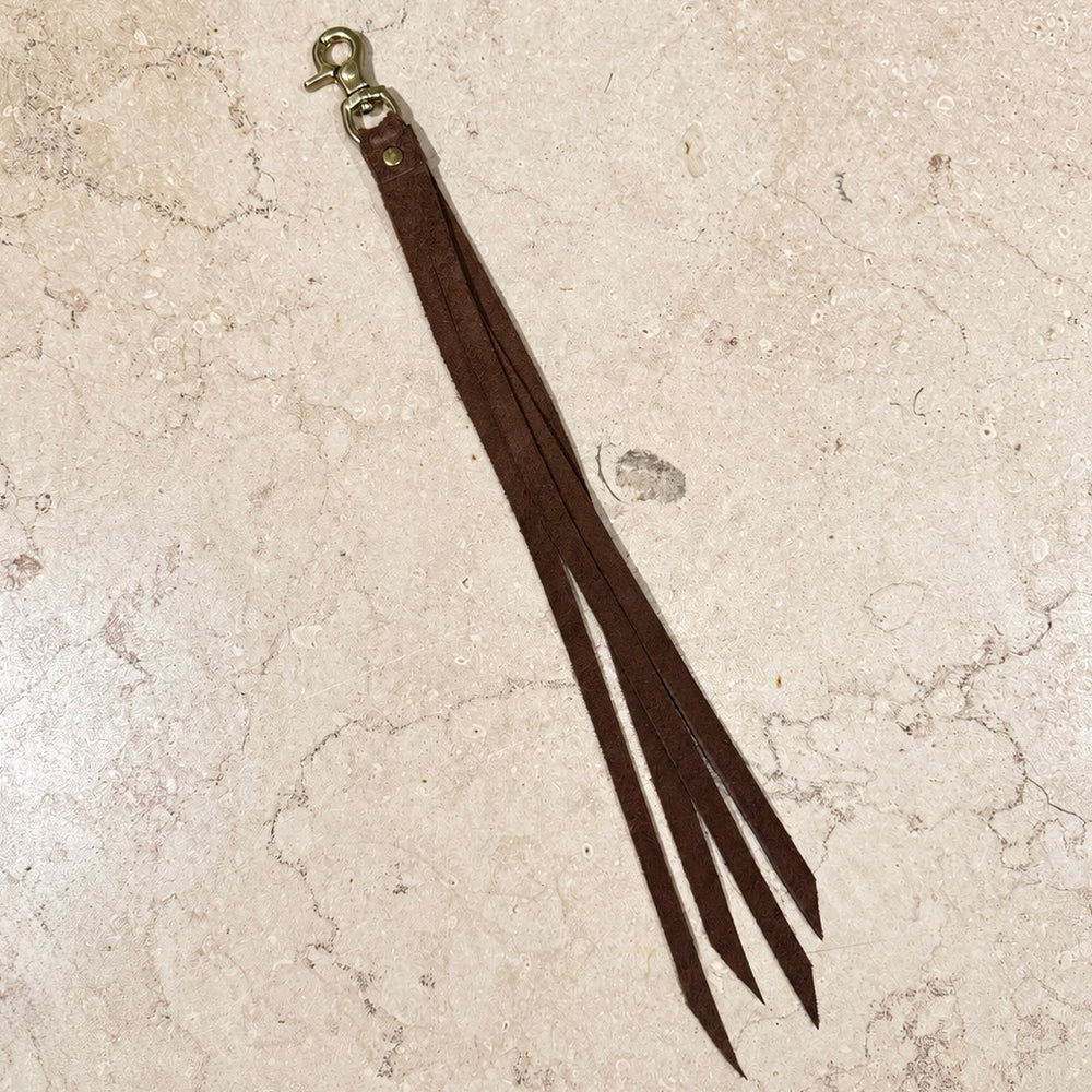 Anonymous Coyote Leather Keychain