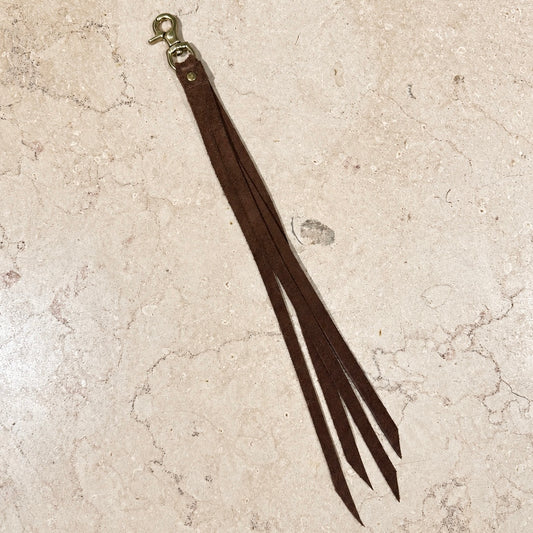 Anonymous Coyote Leather Keychain
