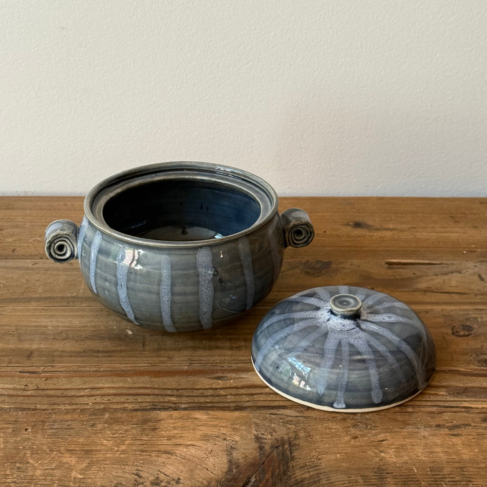 Signed Ceramic Bean Pot