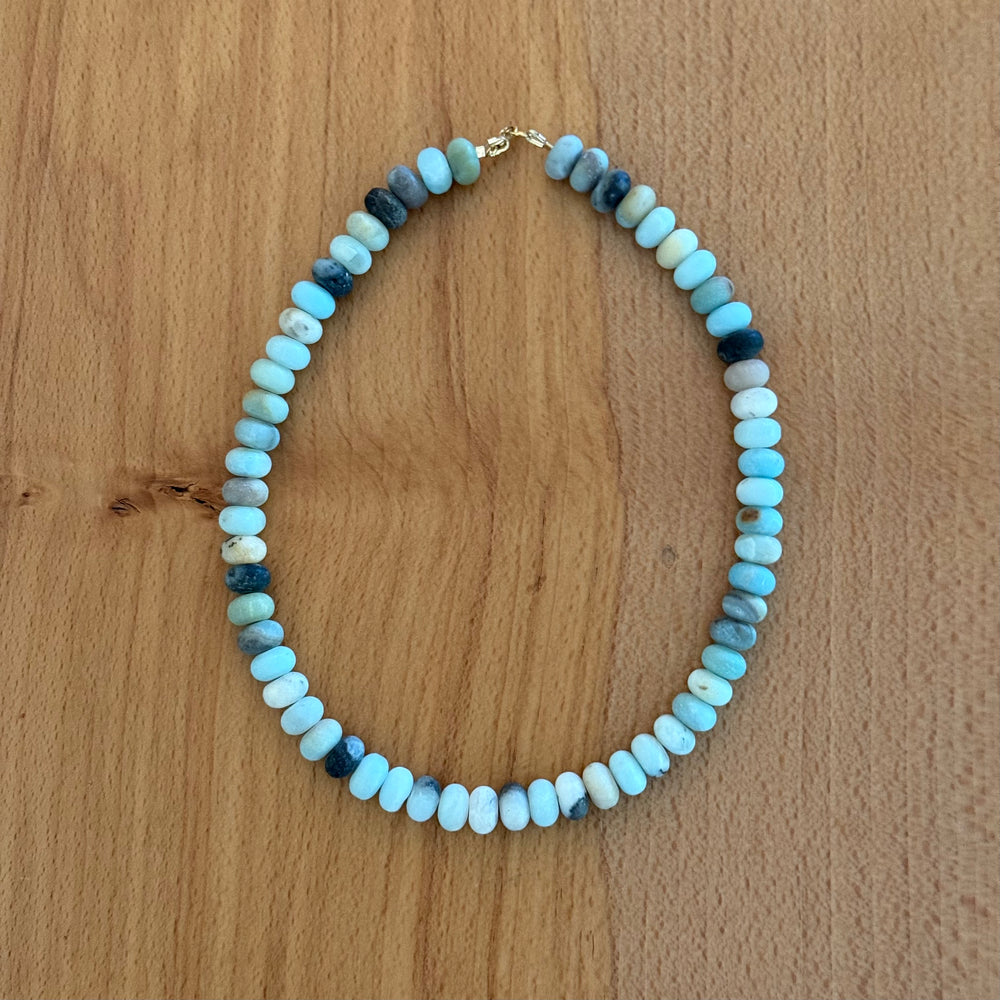 Amazonite Rondelle Stone Necklace