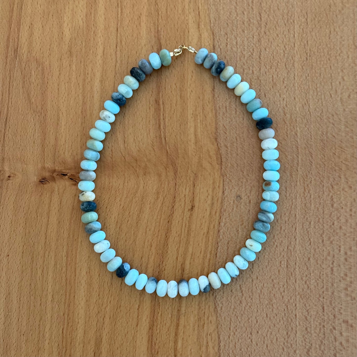 Amazonite Rondelle Stone Necklace