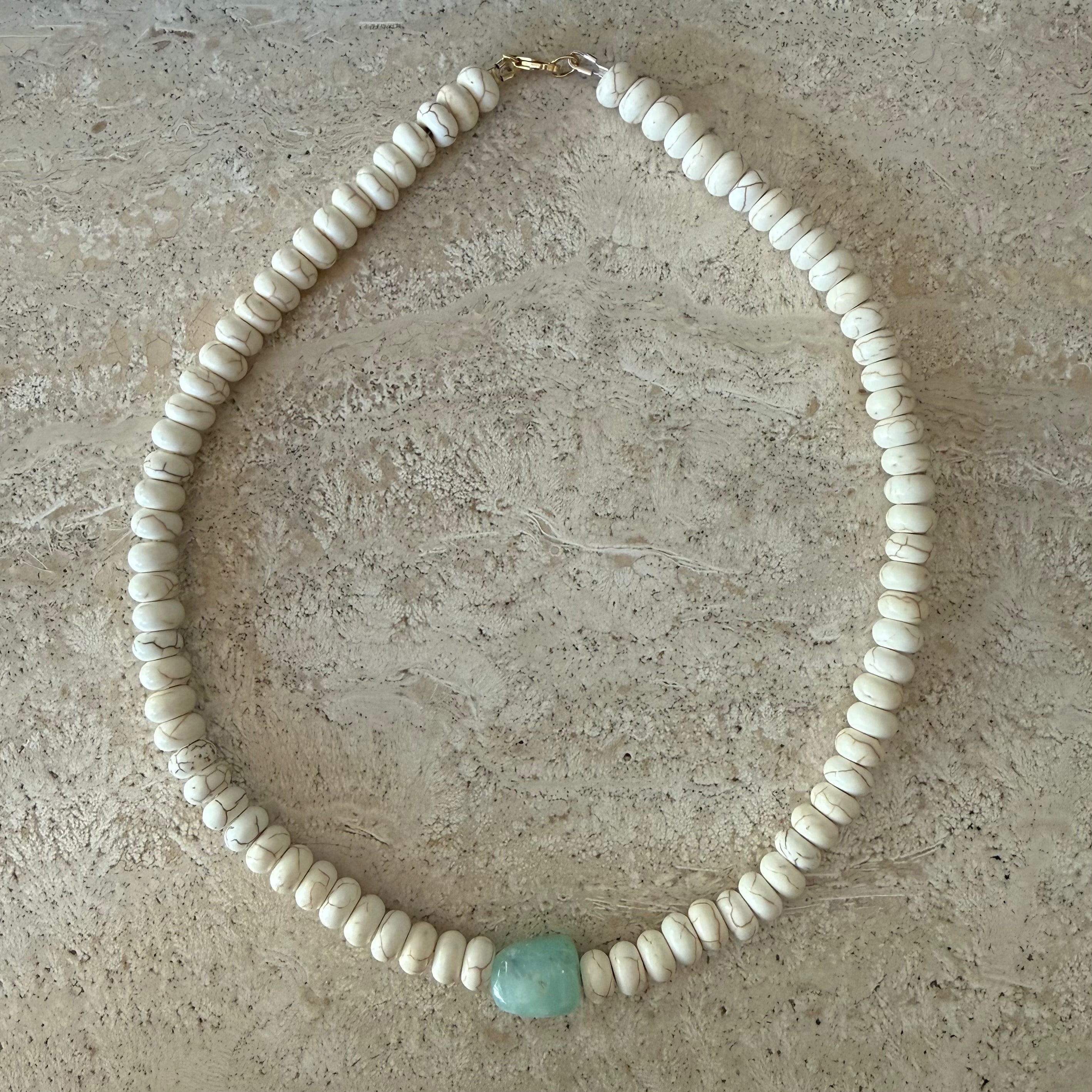 Howlite with Chrysoprase Necklace