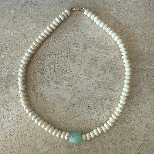Howlite with Chrysoprase Necklace