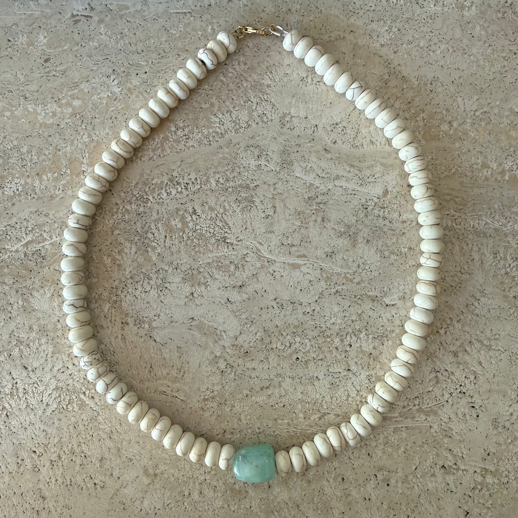 Howlite with Chrysoprase Necklace