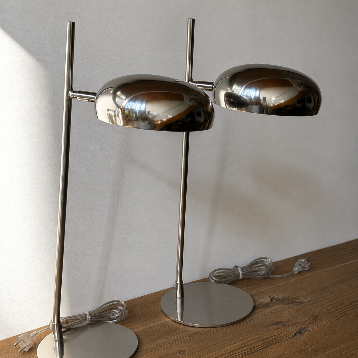 Vintage chrome table lamps