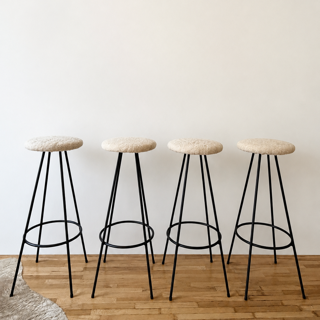MCM Shearling Barstools