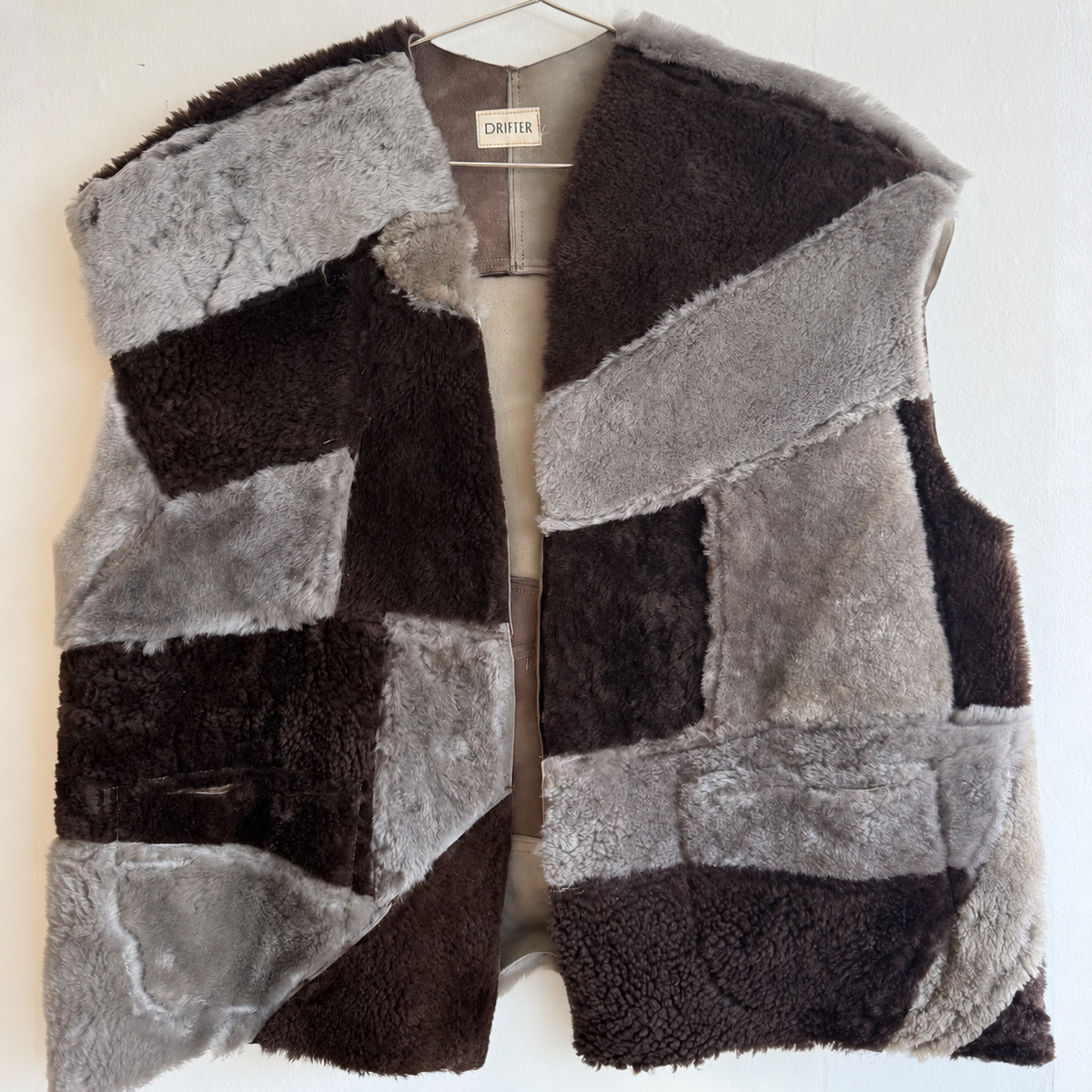 Patchwork Shearling Vest