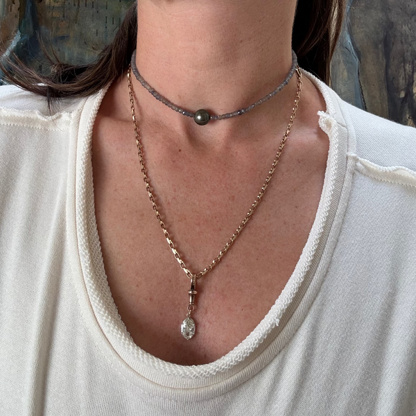 Sapphire Pearl Choker Necklace
