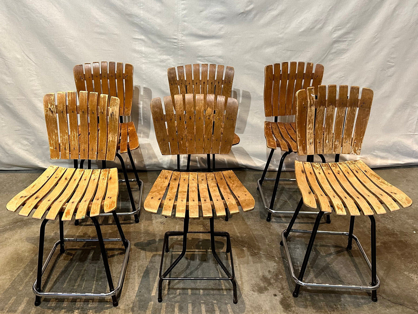 Arthur Umanoff Slatted Wood Dining Chairs