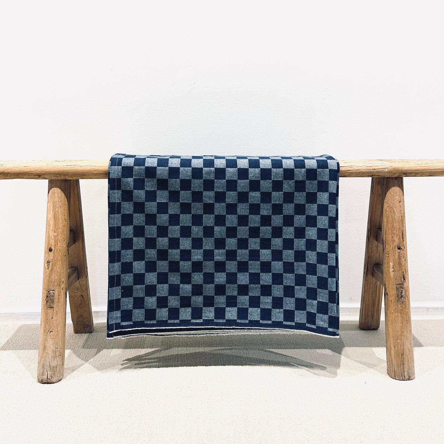 Checkered Denim Bedspread
