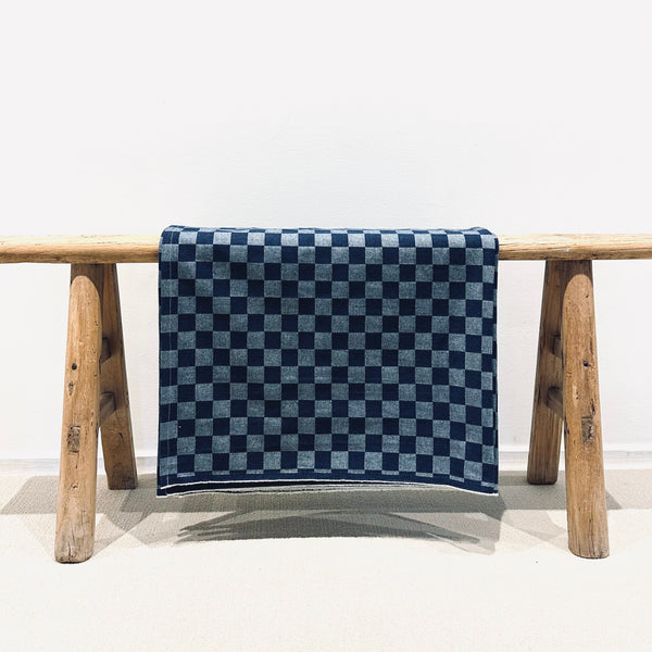 Checkered Denim Bedspread
